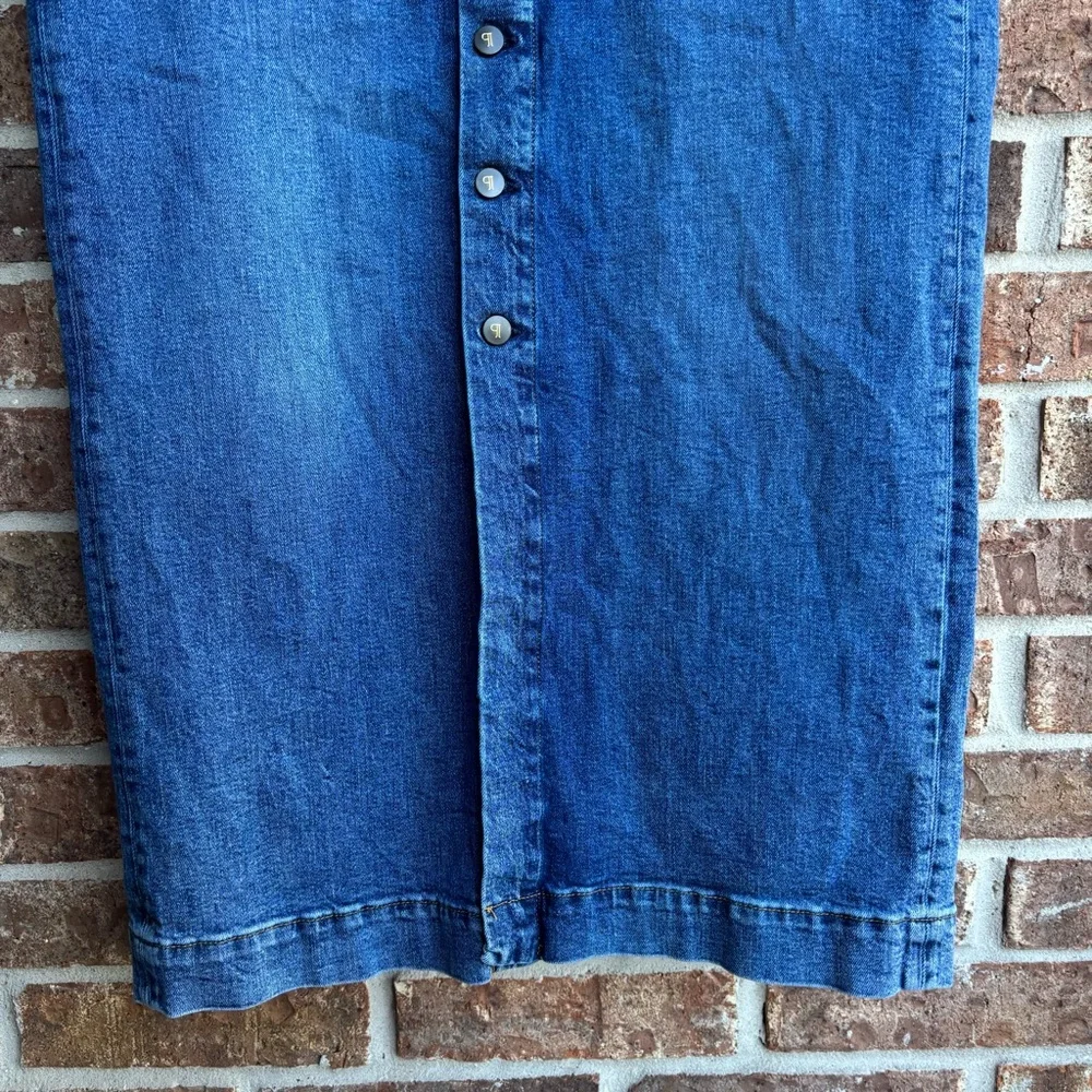Pilcro Blue Denim Button-Front Skirt